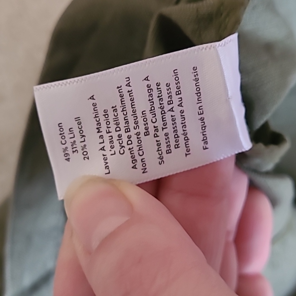 Talbots Linen Cotton Blend Dark Green Utility Lightweight Summer Jacket - Picture 7 of 11